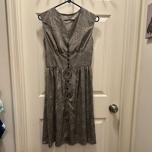Elegant Grey Floral Dress